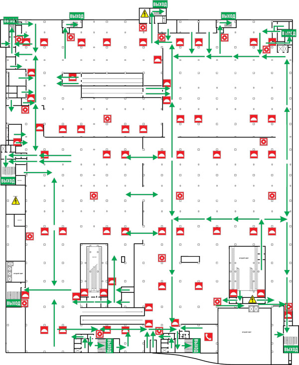 План эвакуации парковки 2 этаж